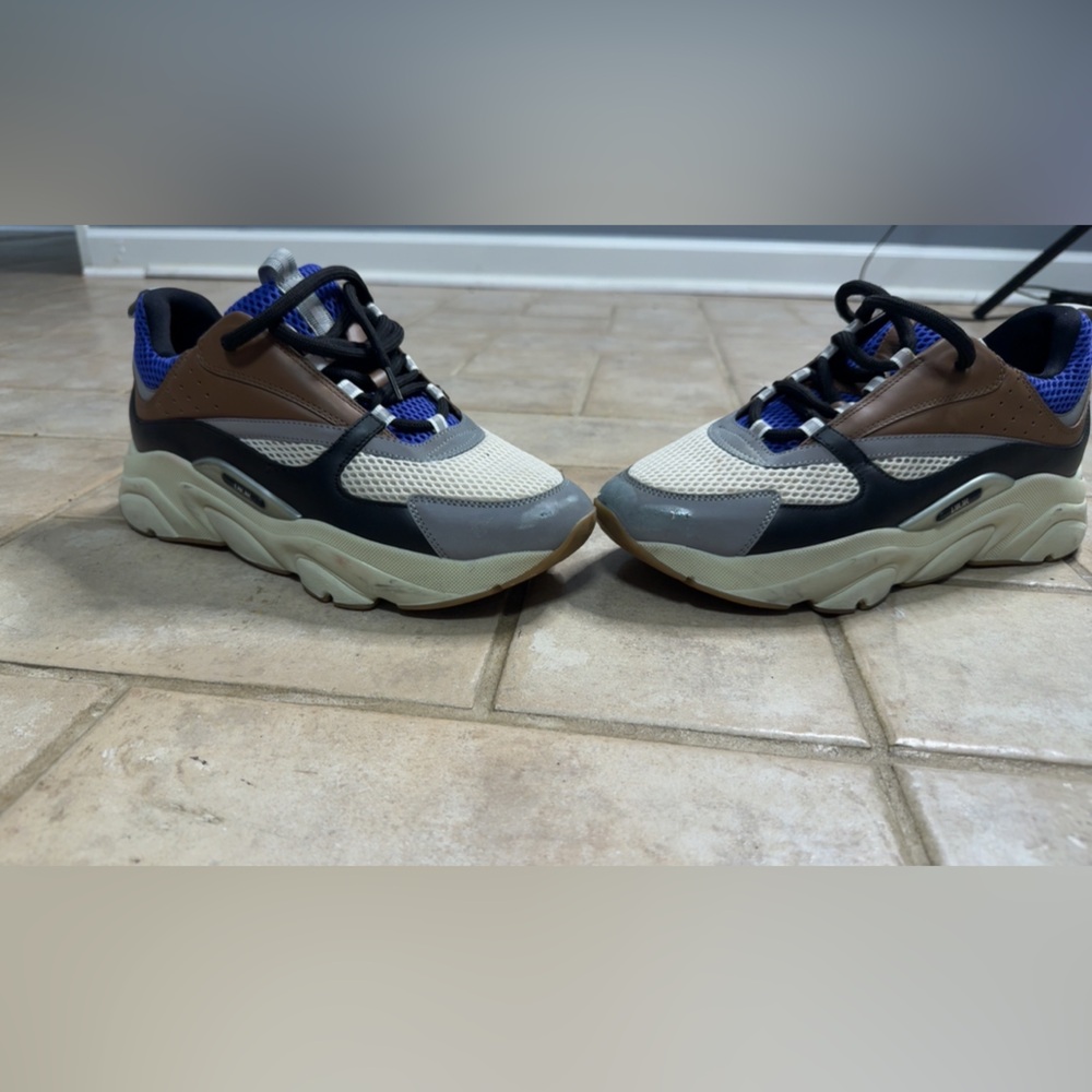Stylish Men's Dior Sneakers in Brown and Blue